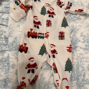 Carter's Red and Green Santa Train Footie